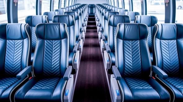 carrollton 55 passenger charter bus inside