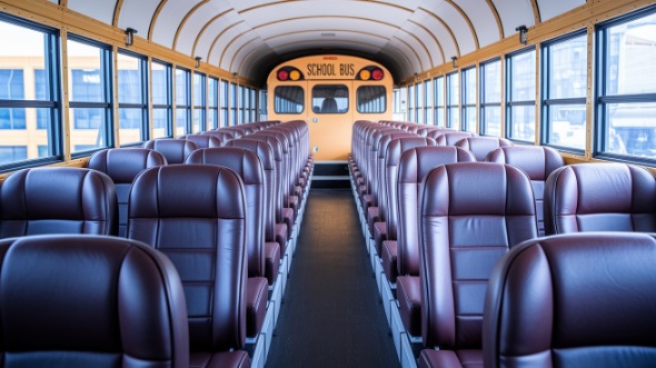 school bus rental interior